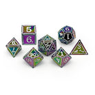 Ironworks - Particle Blast 7 Piece RPG set Alloy Metal Dice-Metal - Zinc Alloy Dice-Norse Foundry-Dungeons and Dragons-D&D Dice-D20-Metal Dice Set-DnD-DnD Metal Dice Set-Perfect for Tabletop RPGs