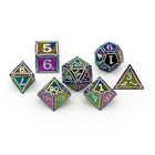 Ironworks - Particle Blast 7 Piece RPG set Alloy Metal Dice-Metal - Zinc Alloy Dice-Norse Foundry-Norse Foundry-dungeons & dragons-d&d dice set-rpg dice set-d20-metal dice set-d&d-perfect for tabletop rpgs