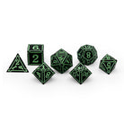 Ironworks - Witches Heart 7 Piece RPG set Alloy Metal Dice-Metal - Zinc Alloy Dice-Norse Foundry-Dungeons and Dragons-D&D Dice-D20-Metal Dice Set-DnD-D&D Metal Dice Set-Perfect for Tabletop RPGs