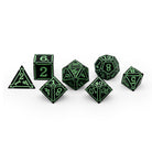 Ironworks - Witches Heart 7 Piece RPG set Alloy Metal Dice-Metal - Zinc Alloy Dice-Norse Foundry-Norse Foundry-dungeons & dragons-d&d dice set-rpg dice set-d20-metal dice set-d&d-perfect for tabletop rpgs