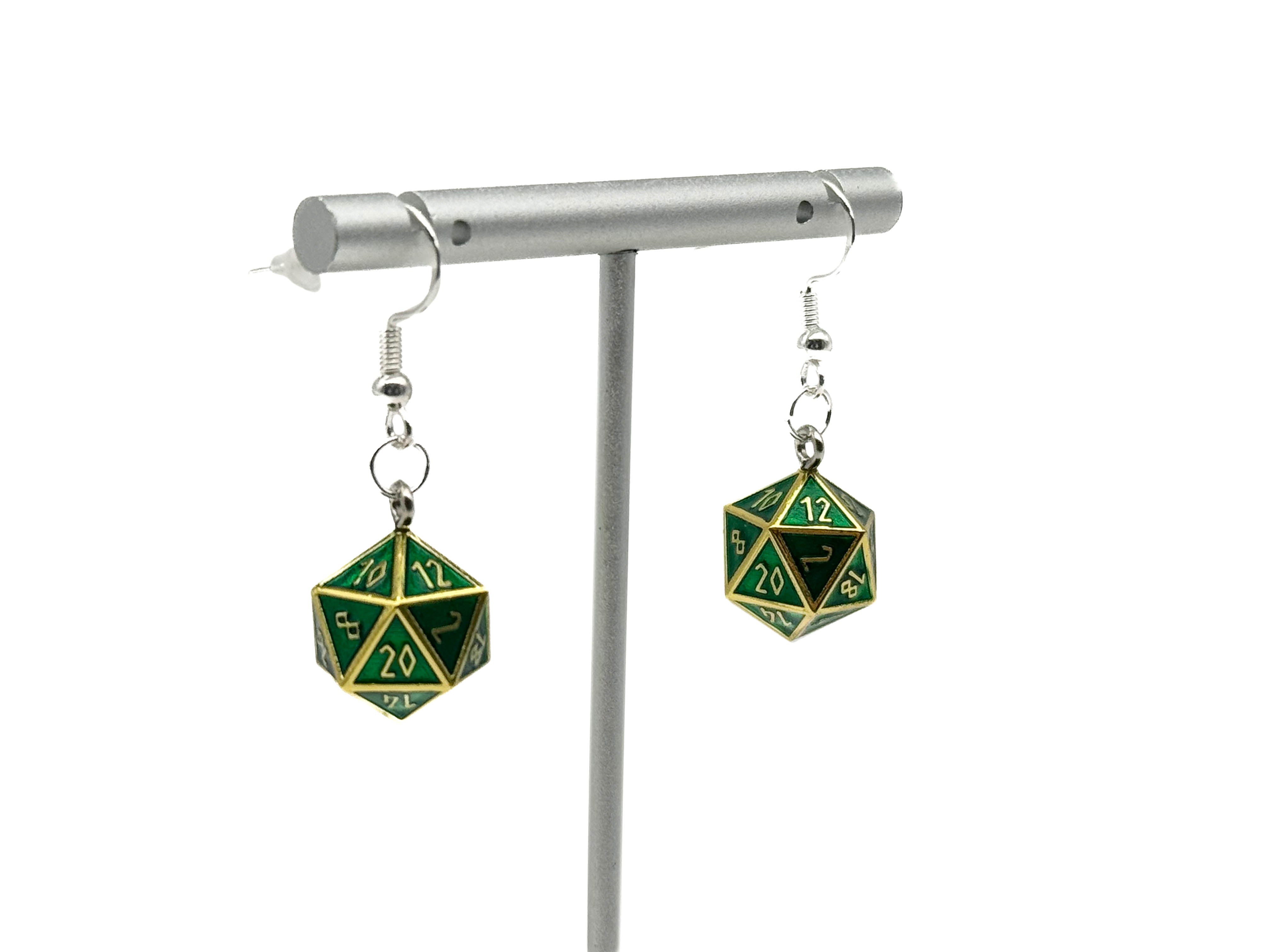 Jörmungandr - Ioun Stone D20 Dice Earrings by Norse Foundry-Earrings-Norse Foundry-dungeons and dragons-dnd-dungeons & dragons-earrings-d&d accessories-dice earrings- d20 earrings