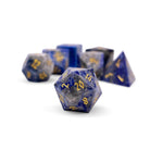 Lapis Lazuli - Pebble RPG Set Gemstone Dice-Pebbles-Norse Foundry-Norse Foundry-dungeons & dragons-d&d dice set-rpg dice set-gemstone dice set-d&d-mini dice set-10mm to 12mm-perfect for tabletop rpgs