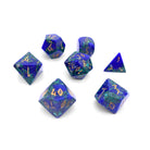 Lapis Malachite - 7 Piece RPG Set TruStone Dice-TruStone Dice-Norse Foundry-Gemstone Dice-Dungeons and Dragons Dice-Gem Dice-D&D Dice-Gaming Dice-Perfect for Tabletop RPGs-Dice Set