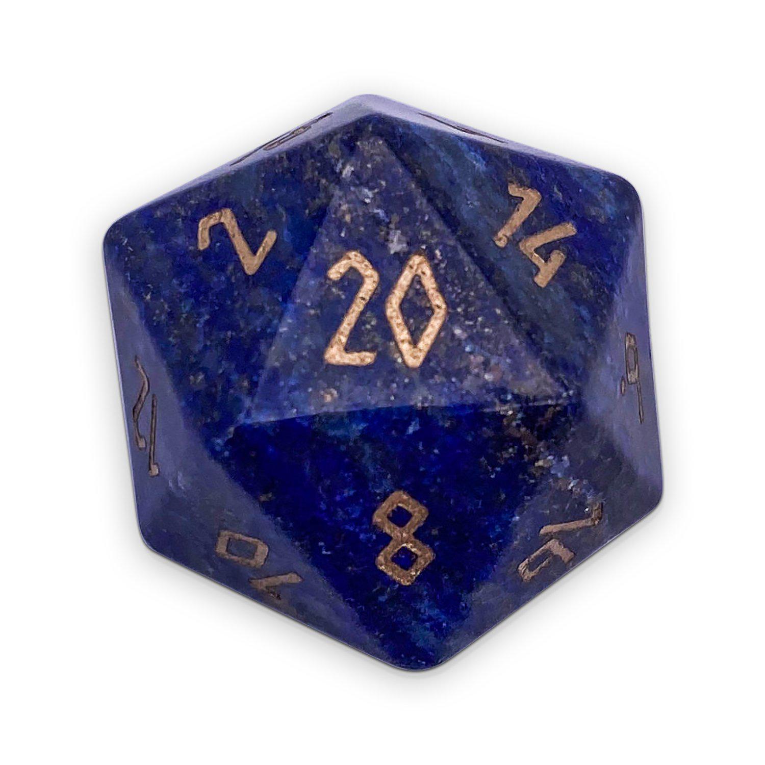 Lapis Lazuli - Single D20 Gemstone Dice-Gemstone Dice-NOR 01107-Norse Foundry-dungeon and dragons-dice-dnd-dungeon & dragons