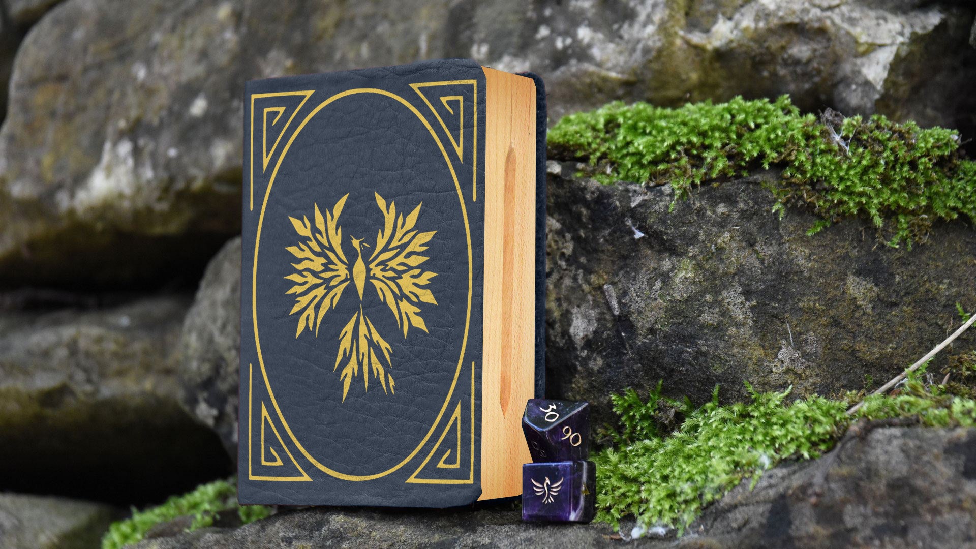 Lapis Leather Mini Spell Book Dice and Gaming Box Elderwood