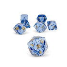 Light Blue Zircon w/ Gold Font – 7 Piece RPG Set Glass Wondrous Cut Dice – Norse Foundry – Glass Dice – Dungeons & Dragons Dice – DnD Dice – Gaming Dice – Perfect for Tabletop RPGs – Dice Set