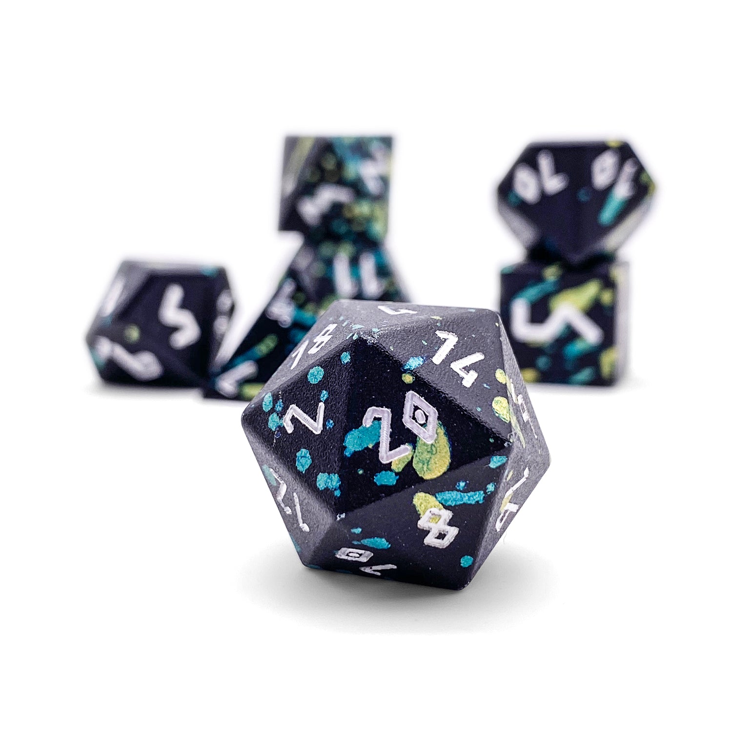 Lizardman - 7 Piece RPG Set 6063 Aluminum Wondrous Dice-Wondrous Dice | Set of 7-Norse Foundry-Norse Foundry-aluminum dice-dungeons & dragons-d&d dice set-rpg dice set-aluminum d&d dice set-d&d-lightweight-perfect for tabletop rpgs