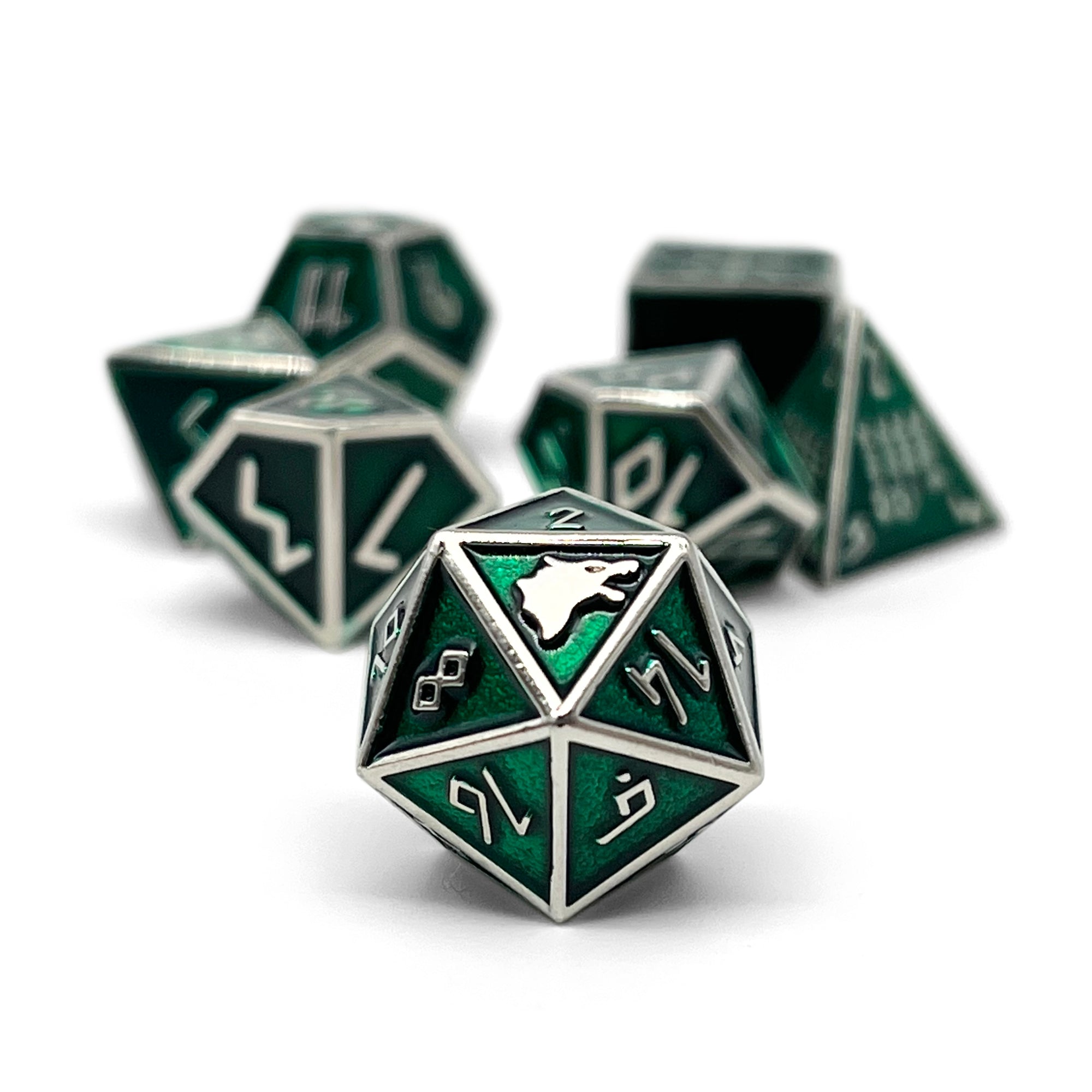 Loki TM- Norse Themed Metal Dice Set-Zinc Alloy Dice-Norse Foundry-Dungeons and Dragons-DND Dice-D20-Metal Dice Set-DND-DND Metal Dice Set-Perfect for Tabletop RPGs