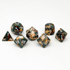 Malachite Orange Imperial Jasper- 7 Piece RPG Set TruStone Dice-TruStone Dice-Norse Foundry-Gemstone Dice-Dungeons & Dragons Dice-Gem Dice-DnD Dice-Gaming Dice-Perfect for Tabletop RPGs-Dice Set