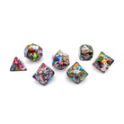 Mardi Gras Imperial Jasper - 7 Piece RPG Set TruStone Dice-TruStone Dice-Norse Foundry-Gemstone Dice-Dungeons and Dragons Dice-Gem Dice-DND Dice-Gaming Dice-Perfect for Tabletop RPGs-Dice Set