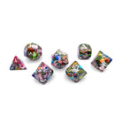 Mardi Gras Imperial Jasper - 7 Piece RPG Set TruStone Dice-TruStone Dice-Norse Foundry-Gemstone Dice-Dungeons & Dragons Dice-Gem Dice-DnD Dice-Gaming Dice-Perfect for Tabletop RPGs-Dice Set