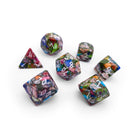 Mardi Gras Imperial Jasper - 7 Piece RPG Set TruStone Dice-TruStone Dice-Norse Foundry-Gemstone Dice-Dungeons & Dragons Dice-Gem Dice-DnD Dice-Gaming Dice-Perfect for Tabletop RPGs-Dice Set