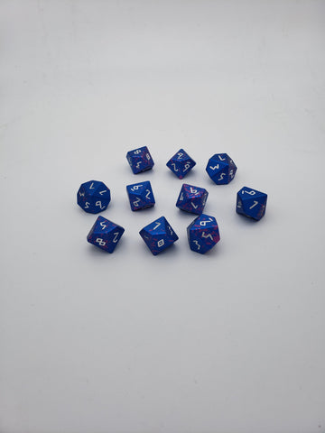 Miami Dice - Set of 10 D10s - Wondrous Dice