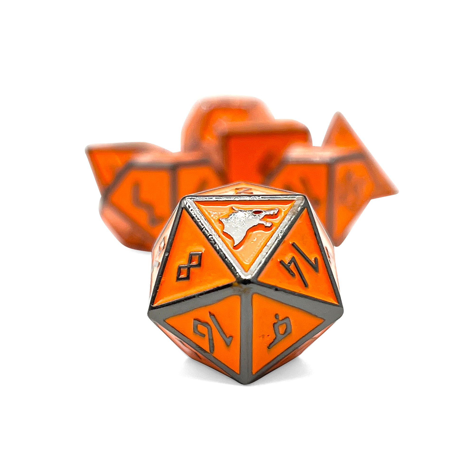 Molten Lava - Norse Themed Metal Dice Set-Zinc Alloy Dice-Norse Foundry-Norse Foundry-dungeons & dragons-d&d dice set-rpg dice set-d20-metal dice set-d&d-perfect for tabletop rpgs