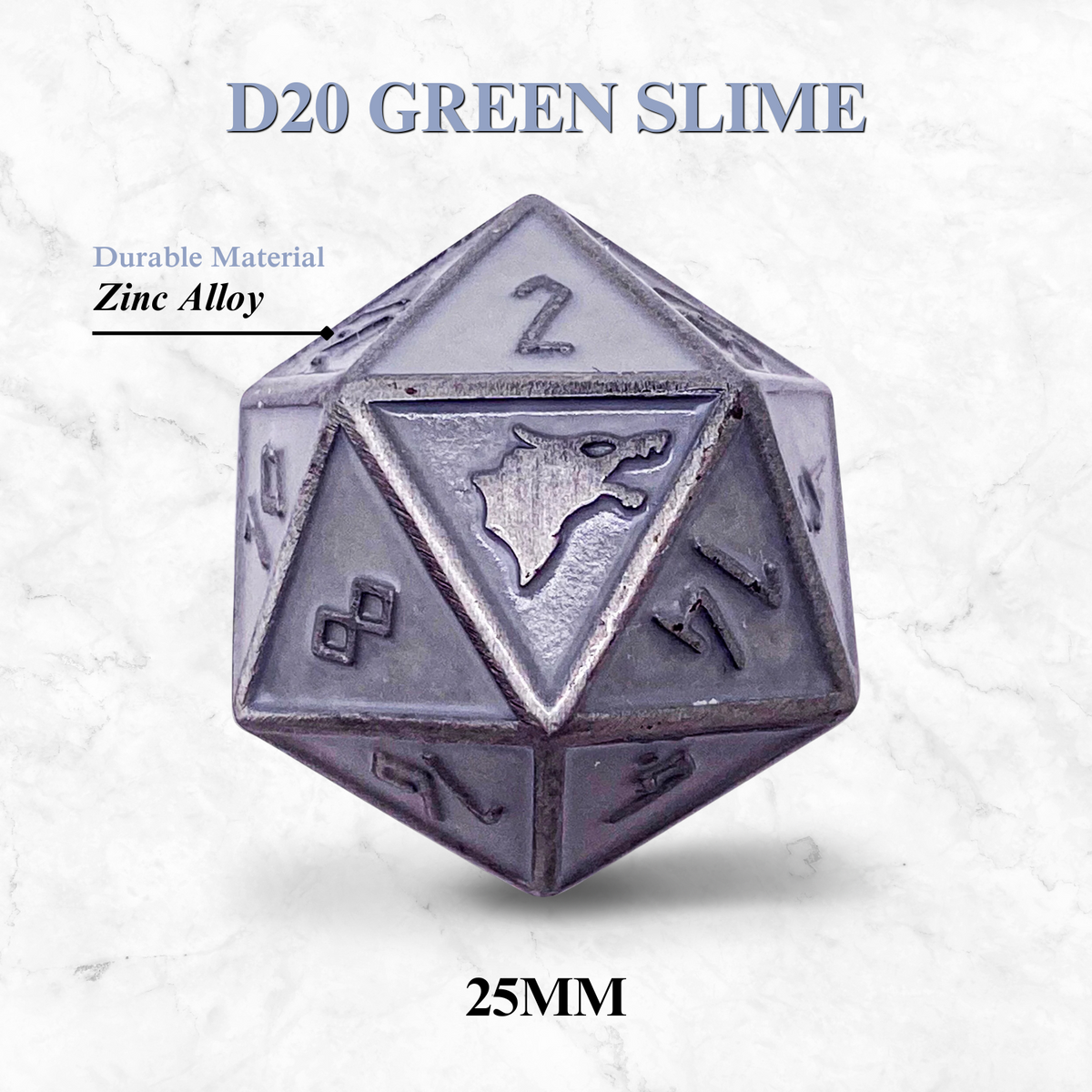 Norse Foundry Runestones™ - 25mm D20 - Green Slime - NOR 00814