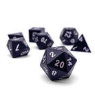 Night Black - 7 Piece RPG Set 6063 Aluminum Dice-Aluminum Dice-Norse Foundry-Regular Font-Norse Foundry-aluminum dice-dungeons & dragons-d&d dice set-rpg dice set-aluminum d&d dice set-d&d-lightweight-perfect for tabletop rpgs