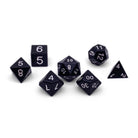 Night Black - 7 Piece RPG Set 6063 Aluminum Dice-Aluminum Dice-Norse Foundry-Norse Foundry-aluminum dice-dungeons & dragons-d&d dice set-rpg dice set-aluminum d&d dice set-d&d-lightweight-perfect for tabletop rpgs