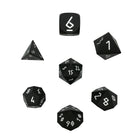 Night Black - 7 Piece RPG Set 6063 Aluminum Dice-Aluminum Dice-Norse Foundry-Norse Foundry-aluminum dice-dungeons & dragons-d&d dice set-rpg dice set-aluminum d&d dice set-d&d-lightweight-perfect for tabletop rpgs