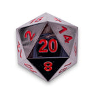 Nightmare Black - Boulder® 45mm D20 Metal Dice-Zinc Alloy Dice-Norse Foundry-Norse Foundry-dungeons & dragons-d&d dice-rpg dice-d20-metal dice-d&d-45mm-oversize-boulder-perfect for tabletop rpgs