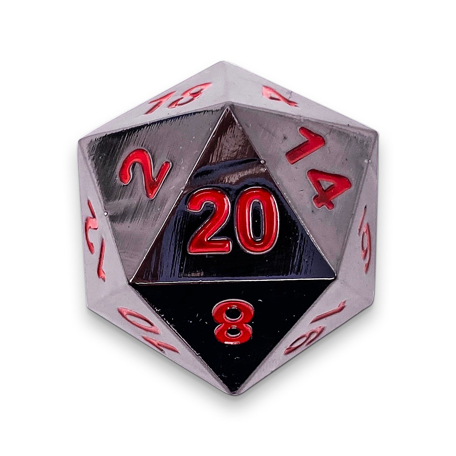 Nightmare Black - Boulder® 45mm D20 Metal Dice-Zinc Alloy Dice-Norse Foundry-Norse Foundry-dungeons & dragons-d&d dice-rpg dice-d20-metal dice-d&d-45mm-oversize-boulder-perfect for tabletop rpgs