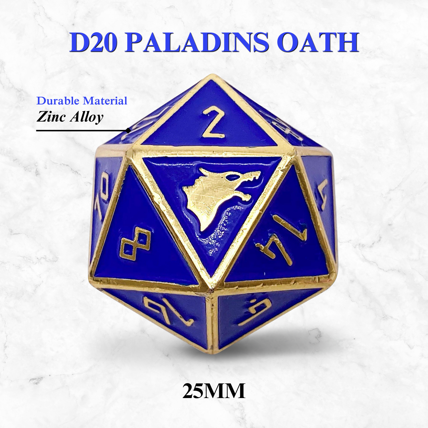 Norse Foundry Runestones™ - 25mm D20 - Paladins Oath-Dice-Norse Foundry-Norse Foundry-dungeons & dragons-d&d dice-rpg dice-d20-metal dice-d&d-25mm-perfect for tabletop rpgs
