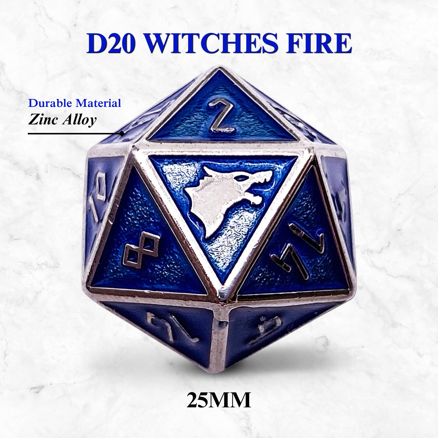 Norse Foundry Runestones™ - 25mm D20 - Witches Fire-Dice-Norse Foundry-Norse Foundry-dungeons & dragons-d&d dice-rpg dice-d20-metal dice-d&d-25mm-perfect for tabletop rpgs