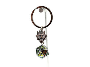 Norse D20 Keychains - Sparkle Green