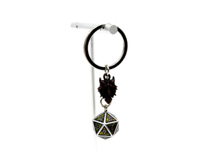 Norse D20 Keychains - Sparkle Yellow