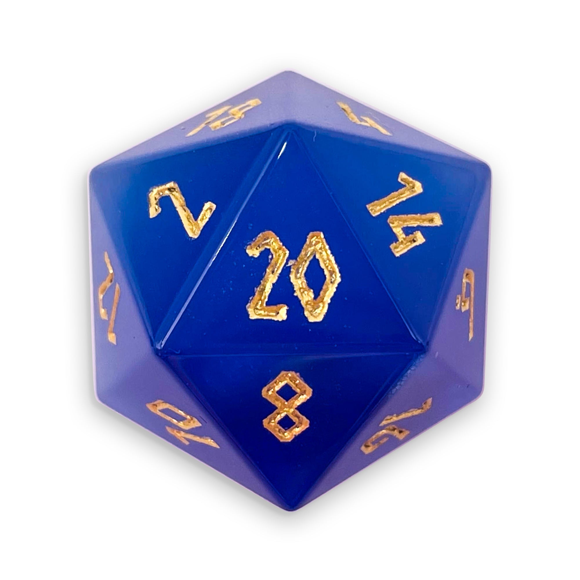 Ocean Blue Cats Eye - Single D20 Glass Dice-Glass Dice-Norse Foundry-D&D Dice-Glass Dice-D20-Glass D20-Collectible D20 Dice
