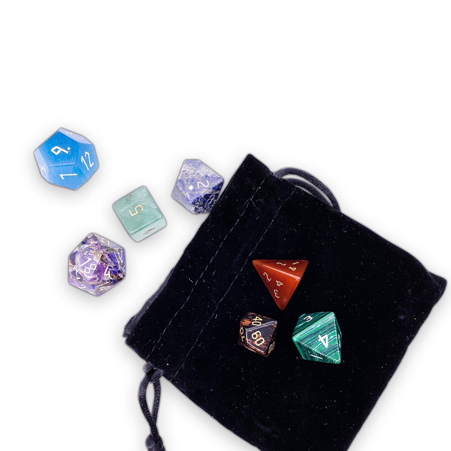 Oddball Dice - 7 Piece RPG Set Gemstone Dice-Gemstone Dice-Norse Foundry-Gemstone Dice-Dungeons and Dragons Dice-Gem Dice-DND Dice-Gaming Dice-Perfect for Tabletop RPGs-Dice Set
