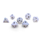 Opalite - Black Font 7 Piece RPG Set Gemstone Dice-Gemstone Dice-Norse Foundry-Gemstone Dice-Dungeons & Dragons Dice-Gem Dice-DnD Dice-Gaming Dice-Perfect for Tabletop RPGs-Dice Set