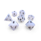 Opalite - Black Font 7 Piece RPG Set Gemstone Dice-Gemstone Dice-Norse Foundry-Gemstone Dice-Dungeons and Dragons Dice-Gem Dice-D&D Dice-Gaming Dice-Perfect for Tabletop RPGs-Dice Set