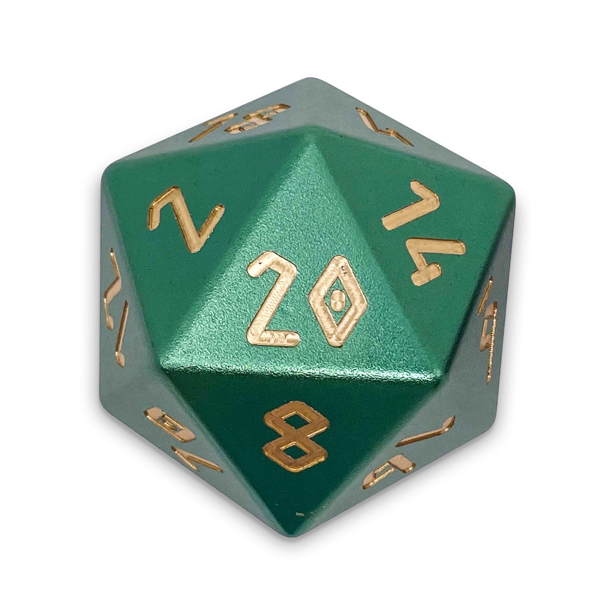 Orb of Acid Splash - Boulder® 55mm 6063 Aluminum Orb Series™ Dice-Aluminum Dice-Norse Foundry-Norse Foundry-aluminum dice-dungeons & dragons-d&d dice-rpg dice-d20-d&d-55mm-oversize-boulder-perfect for tabletop rpgs
