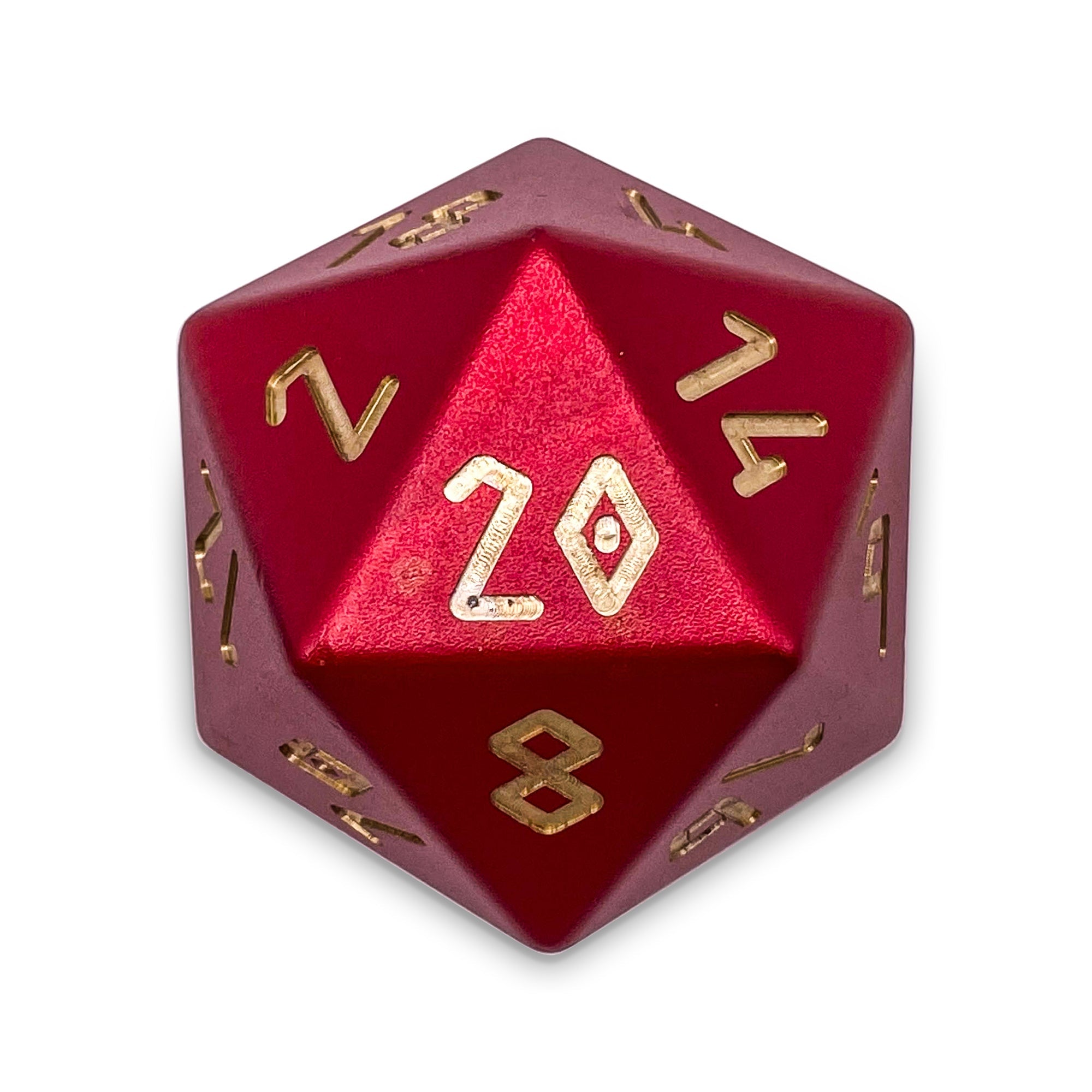 Orb of Flame Strike - Boulder® 55mm 6063 Aluminum Orb Series™ Dice-Aluminum Dice-Norse Foundry-Norse Foundry-aluminum dice-dungeons & dragons-d&d dice-rpg dice-d20-d&d-55mm-oversize-boulder-perfect for tabletop rpgs