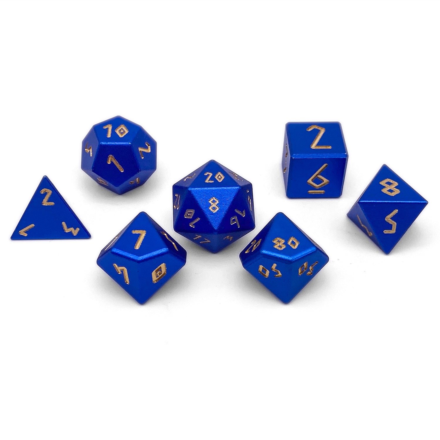 Orb of Thunder Wave - 7 Piece RPG Set 6063 Aluminum Orb Series™ Dice-Aluminum Dice-Norse Foundry-Norse Foundry-aluminum dice-dungeons & dragons-d&d dice set-rpg dice set-aluminum d&d dice set-d&d-lightweight-perfect for tabletop rpgs