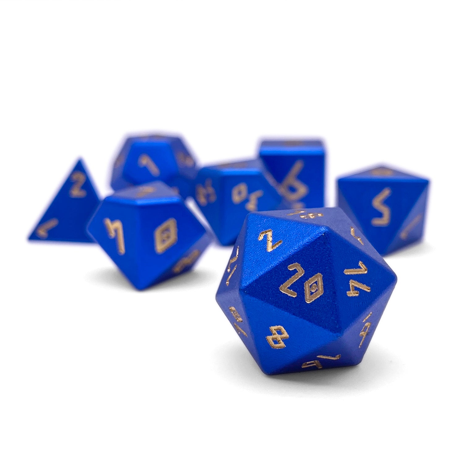 Orb of Thunder Wave - 7 Piece RPG Set 6063 Aluminum Orb Series™ Dice-Aluminum Dice-Norse Foundry-Norse Foundry-aluminum dice-dungeons & dragons-d&d dice set-rpg dice set-aluminum d&d dice set-d&d-lightweight-perfect for tabletop rpgs