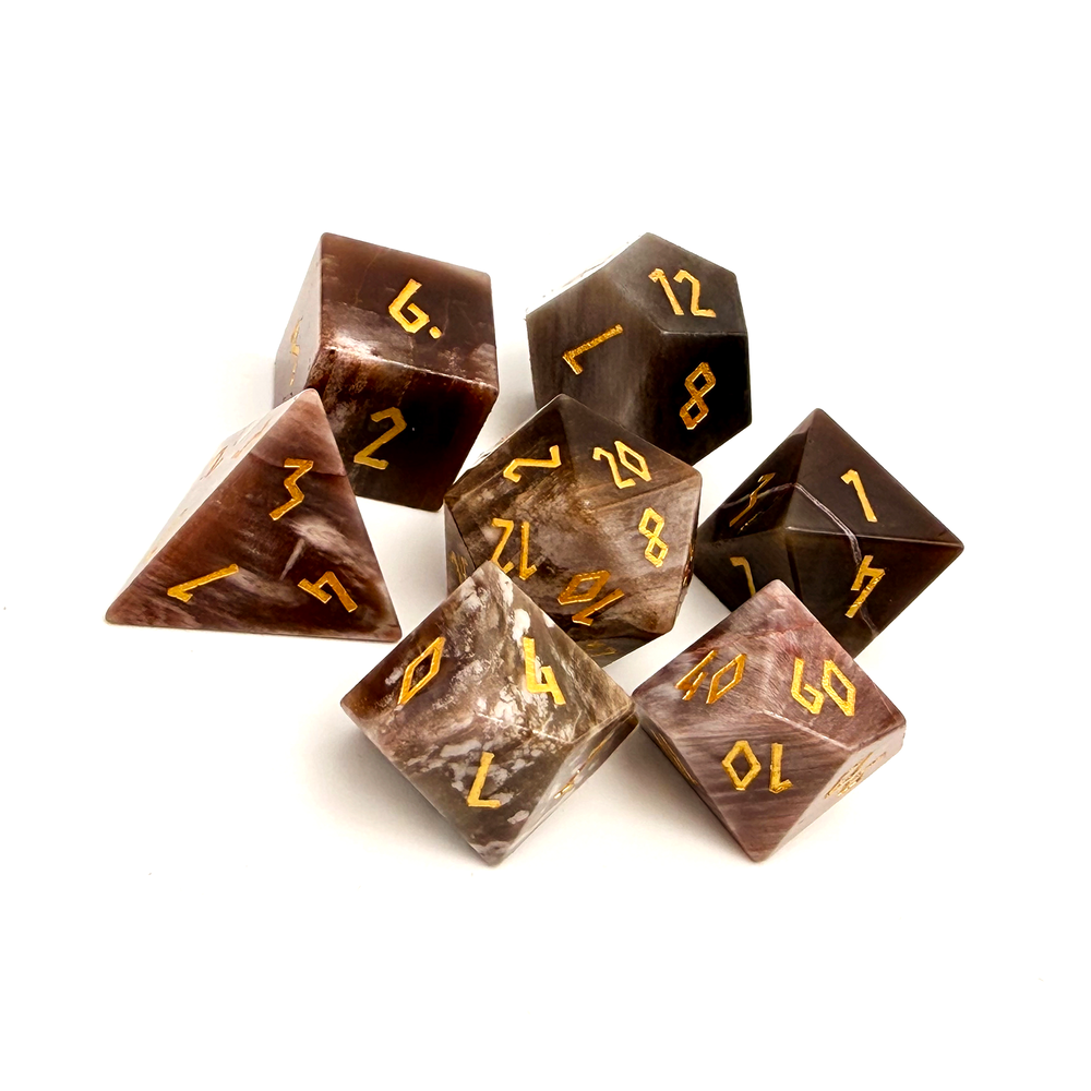 Petrified Wood - 7 Piece RPG Set Gemstone Dice