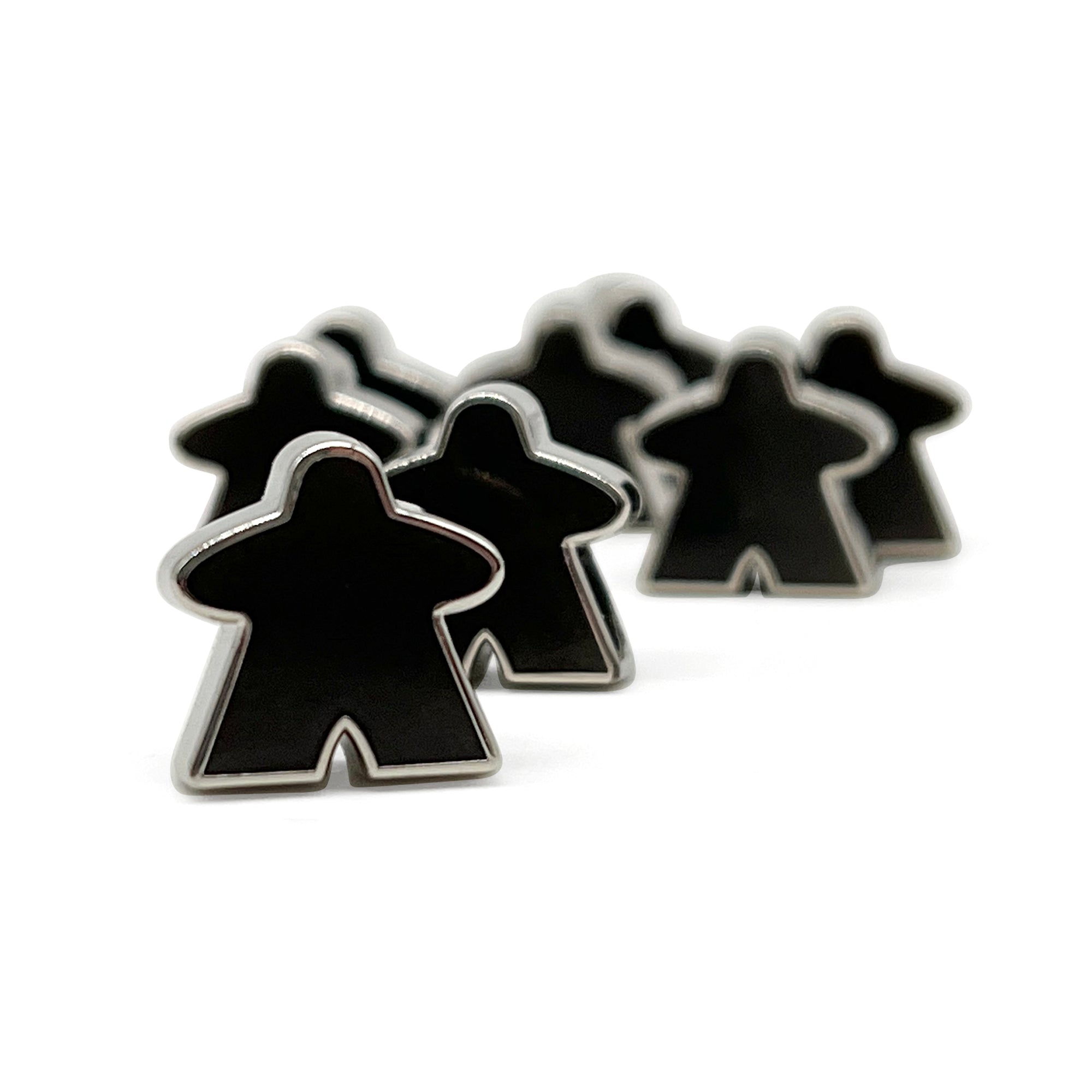 8 Pack of Black Enamel Meeples by Norse Foundry