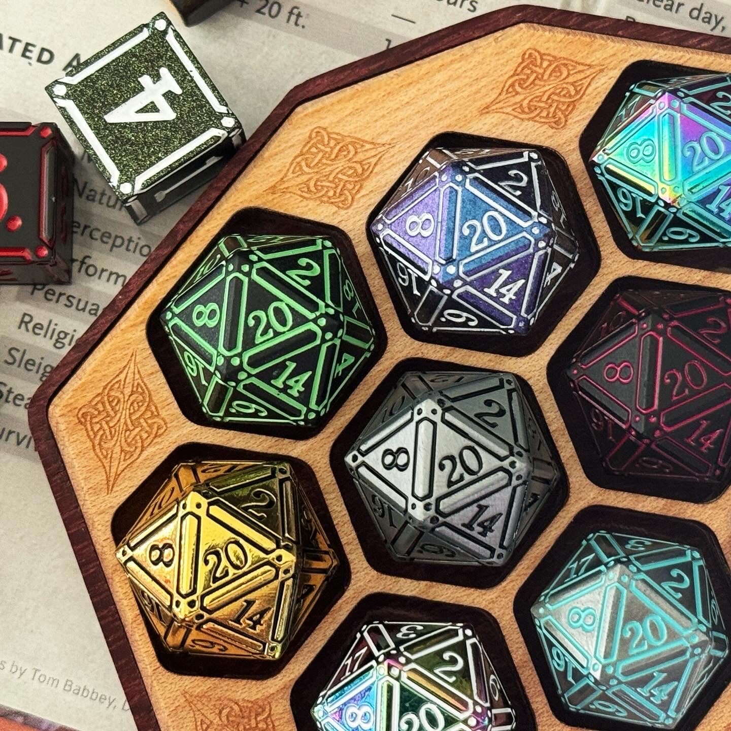 Ironworks - Hidden in the Shadows 7 Piece RPG set Alloy Dice