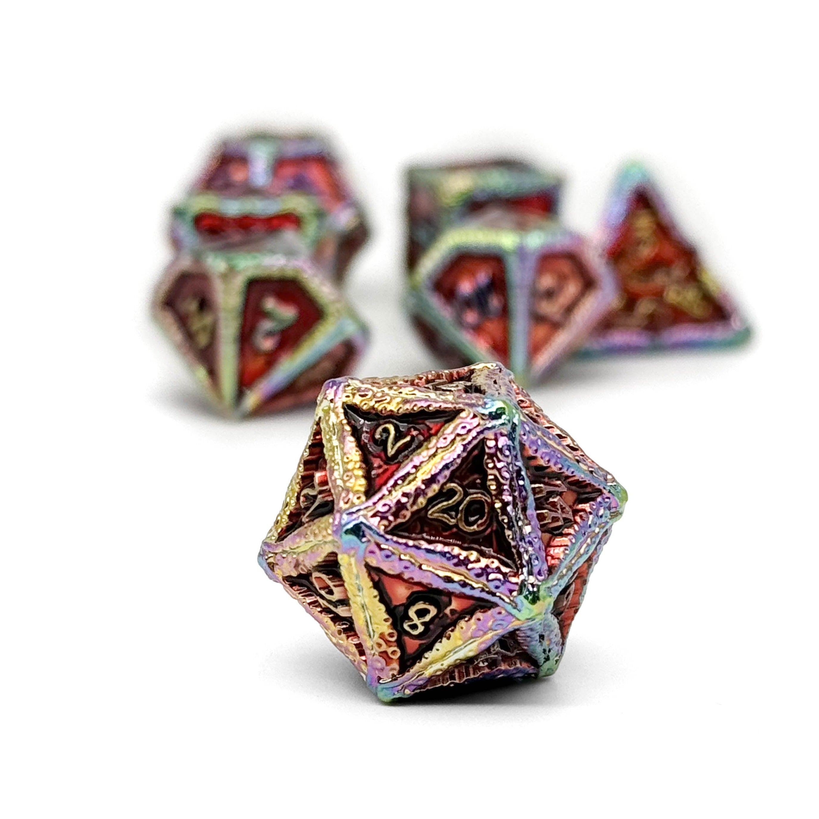 Pirate Dice - Ahoy Matey! 7 Piece RPG set Alloy Metal Dice-Metal - Zinc Alloy Dice-Norse Foundry-Dungeons and Dragons-DND Dice-D20-Metal Dice Set-D&D-Perfect for Tabletop RPGs