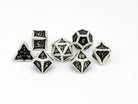 Pirate Dice - Blackbeard 7 Piece RPG set Alloy Metal Dice-Metal - Zinc Alloy Dice-Norse Foundry-Norse Foundry-dungeons & dragons-d&d dice set-rpg dice set-d20-metal dice set-d&d-treasure chest tin-perfect for tabletop rpgs