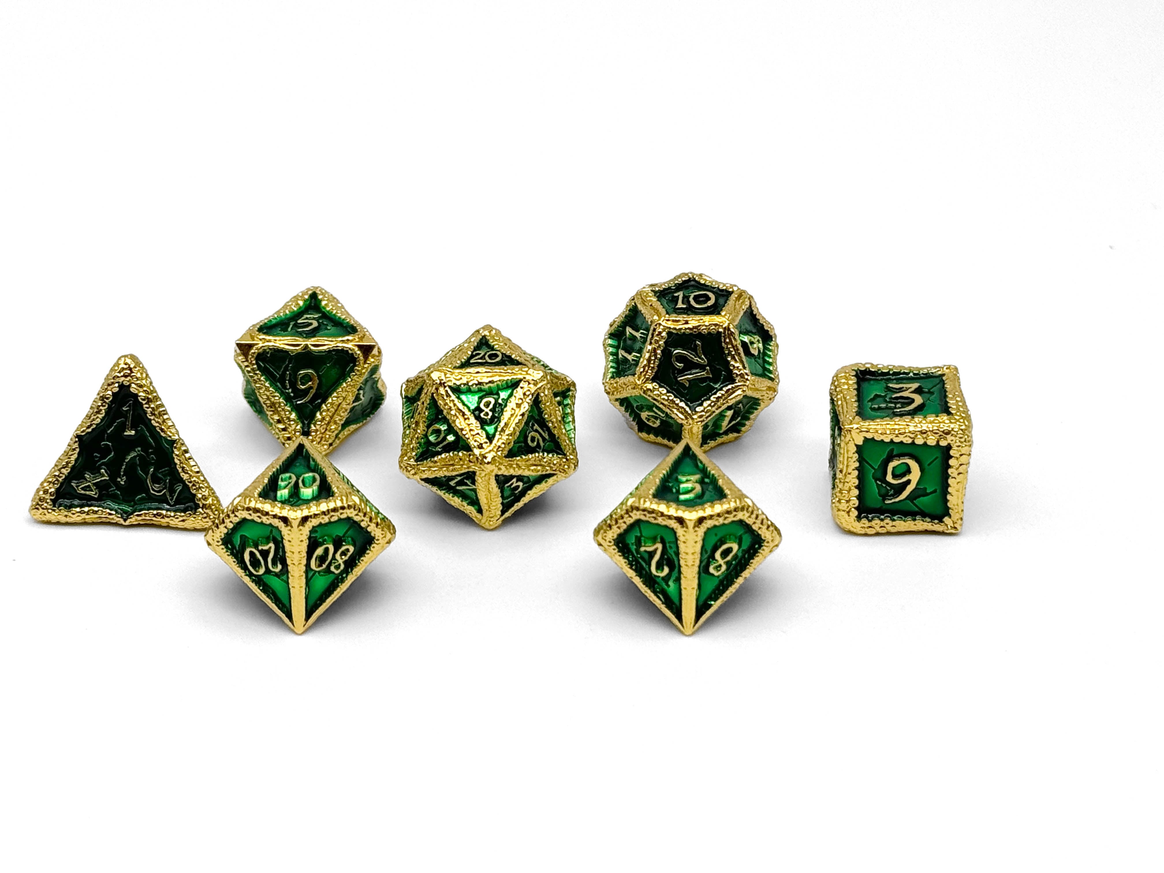 Pirate Dice - Corsair 7 Piece RPG set Alloy Metal Dice-Metal - Zinc Alloy Dice-Norse Foundry-Norse Foundry-dungeons & dragons-d&d dice set-rpg dice set-d20-metal dice set-d&d-treasure chest tin-perfect for tabletop rpgs