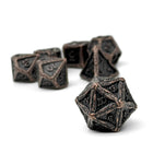 Pirate Dice - Jolly Roger 7 Piece RPG set Alloy Metal Dice-Metal - Zinc Alloy Dice-Norse Foundry-Norse Foundry-dungeons & dragons-d&d dice set-rpg dice set-d20-metal dice set-d&d-treasure chest tin-perfect for tabletop rpgs