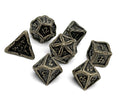 Pirate Dice - Pieces of 8 7 Piece RPG set Alloy Metal Dice-Metal - Zinc Alloy Dice-Norse Foundry-Norse Foundry-dungeons & dragons-d&d dice set-rpg dice set-d20-metal dice set-d&d-treasure chest tin-perfect for tabletop rpgs