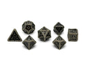 Pirate Dice - Pieces of 8 7 Piece RPG set Alloy Metal Dice-Metal - Zinc Alloy Dice-Norse Foundry-Norse Foundry-dungeons & dragons-d&d dice set-rpg dice set-d20-metal dice set-d&d-treasure chest tin-perfect for tabletop rpgs