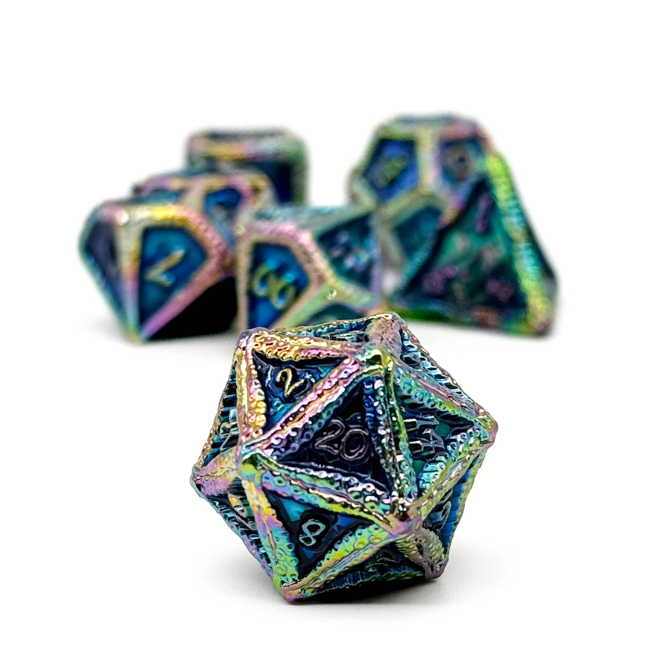 Pirate Dice - Rogue Wave 7 Piece RPG set Alloy Metal Dice-Norse Foundry-Norse Foundry-Dungeons and Dragons-DND Dice-D20-Metal Dice Set-DND-Perfect for Tabletop RPGs-D&D
