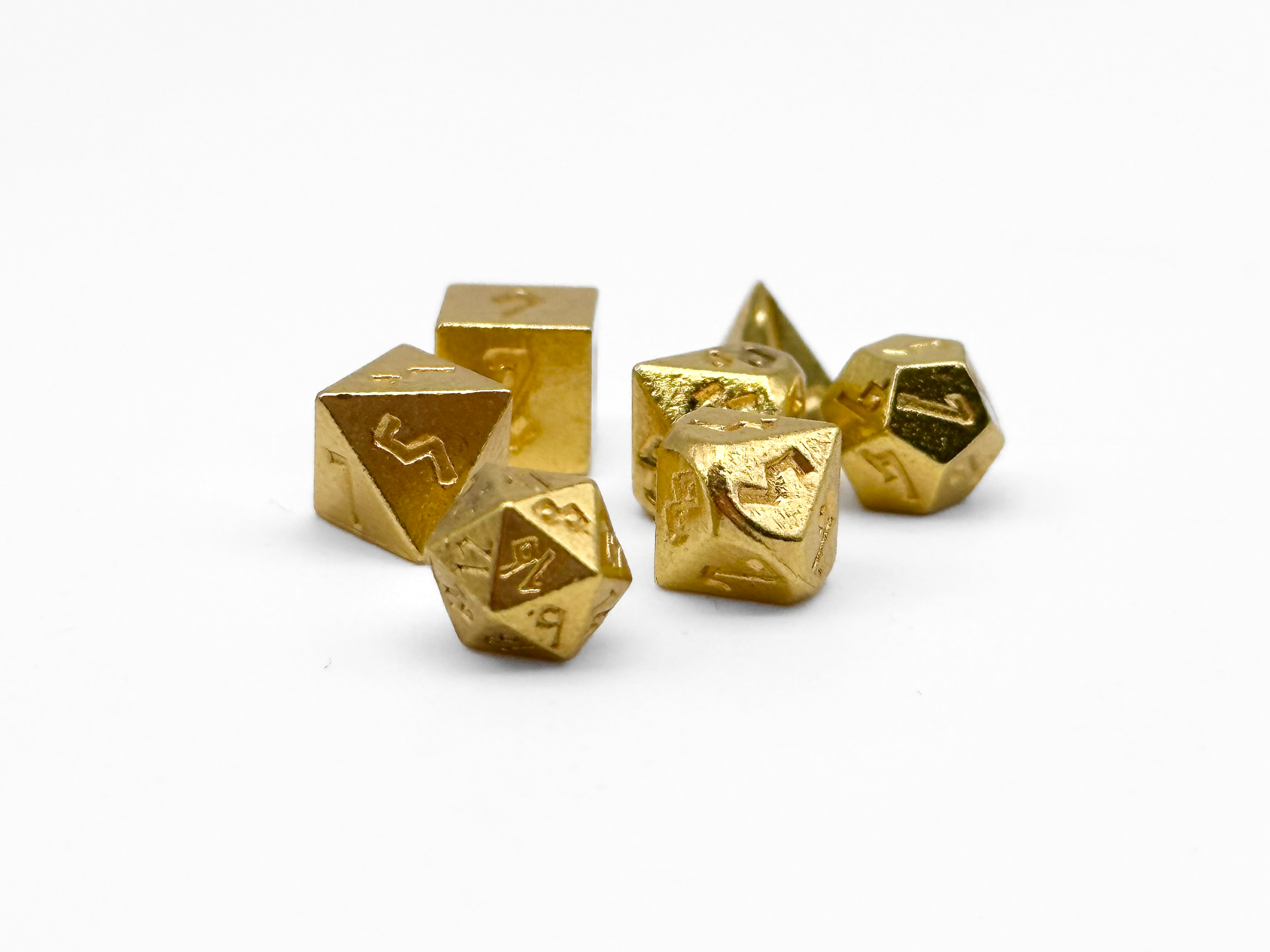 Pixie Mini Metal Dice Sets - 5-7mm-Alloy Dice-Norse Foundry-Gold-Norse Foundry-dungeons & dragons-d&d dice set-rpg dice set-metal dice set-d&d-mini dice set-5mm to 7mm-perfect for tabletop rpgs