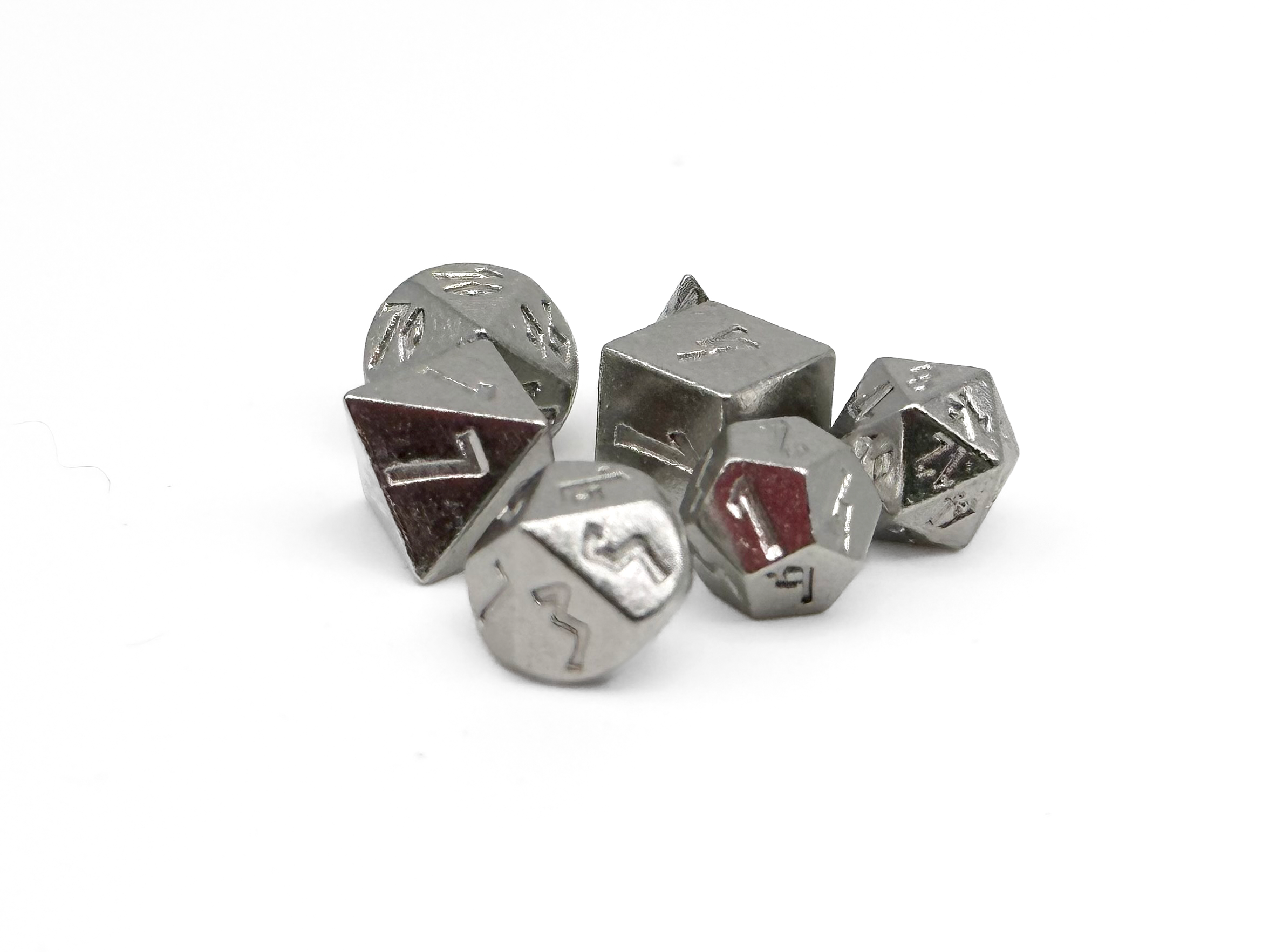 Pixie Mini Metal Dice Sets - 5-7mm-Alloy Dice-Norse Foundry-Silver-Norse Foundry-dungeons & dragons-d&d dice set-rpg dice set-metal dice set-d&d-mini dice set-5mm to 7mm-perfect for tabletop rpgs