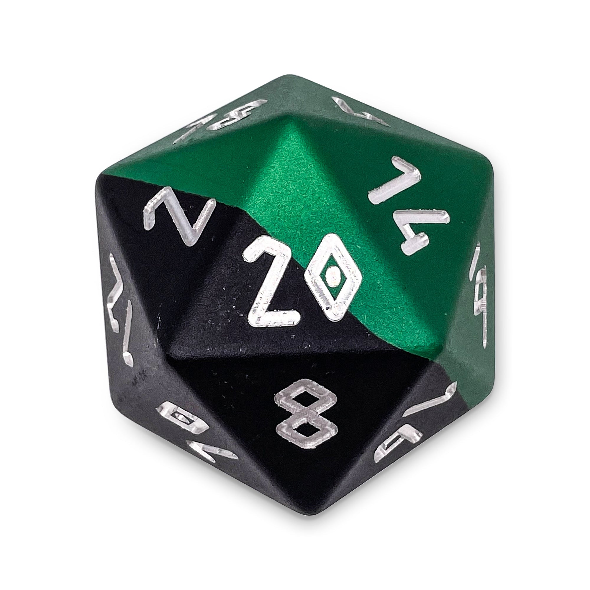 Poisoned Shards - Boulder® 55mm 6063 Aluminum Hybrid Dice-Aluminum Dice-Norse Foundry-Norse Foundry-aluminum dice-dungeons & dragons-d&d dice-rpg dice-d20-d&d-55mm-oversize-boulder-perfect for tabletop rpgs