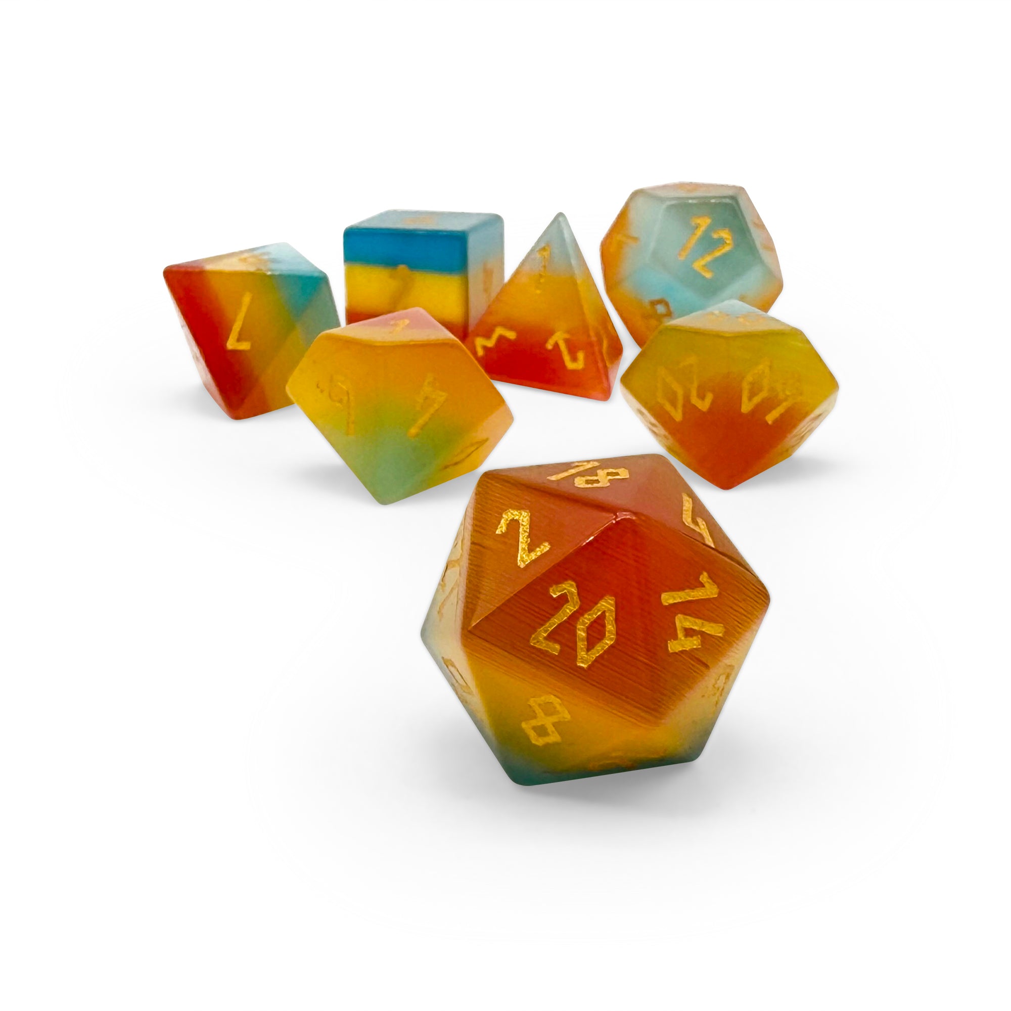 Pride Cats Eye - Pansexual-Norse Foundry-dungeons and dragons-dice-dnd-d&d dice-dungeons & dragons-Pride Pansexual-Pride-Pansexual